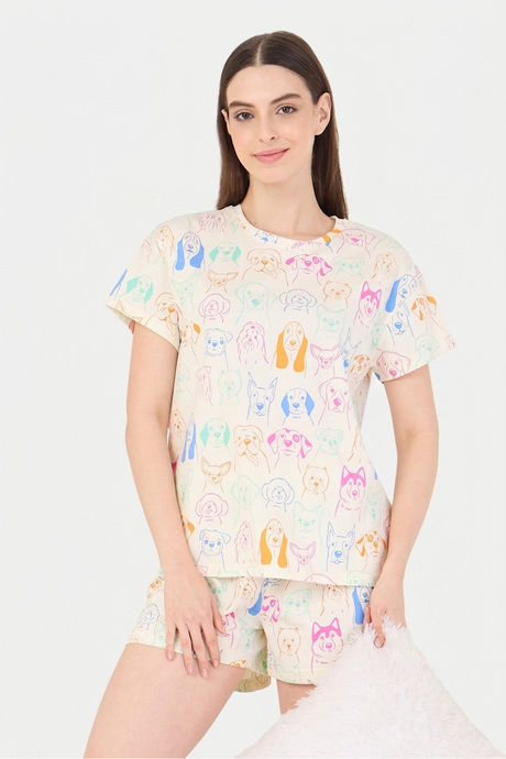 Buy Sweet Dreams Animal Printed Short Set - Swan White